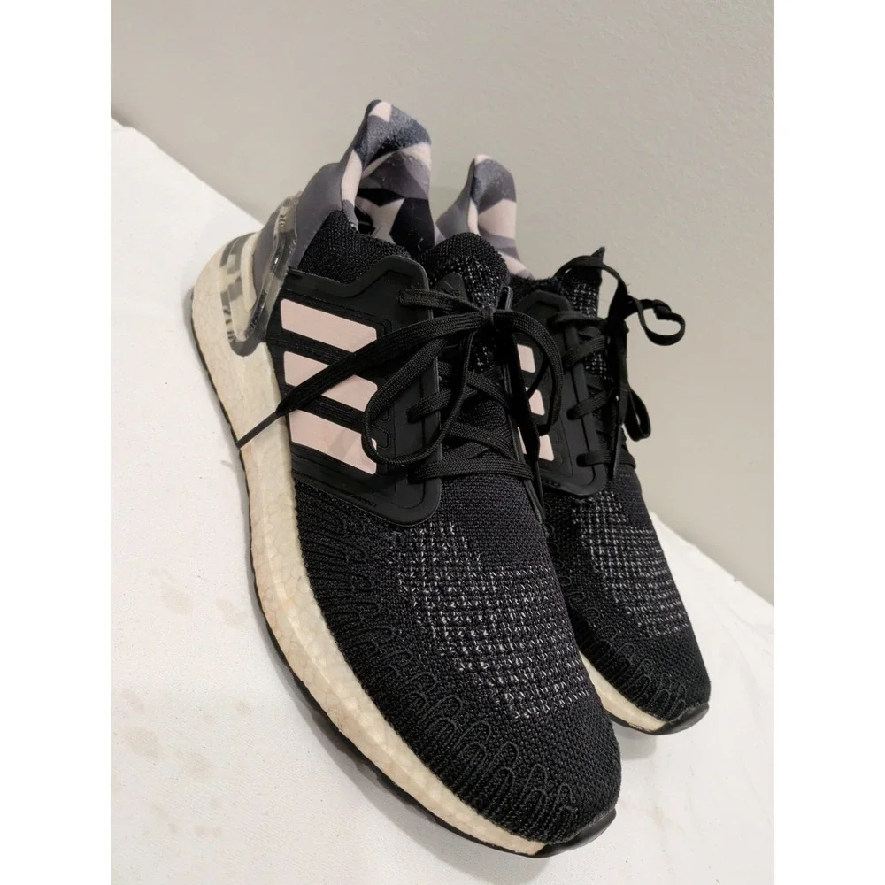 adidas UltraBoost 20 Black Pink Tint Mens Running Sneakers Sz 10 FV8330